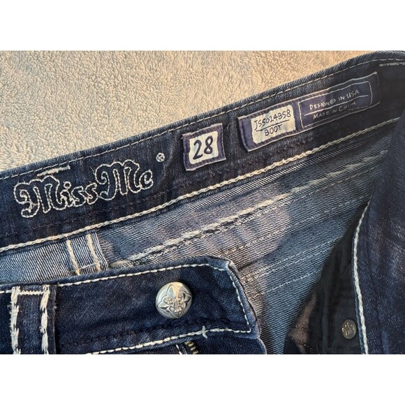 Miss Me Jeans Womens 28W 33L Low-Rise Boot Cut Rhinestones JS5014B58 - Picture 7 of 8